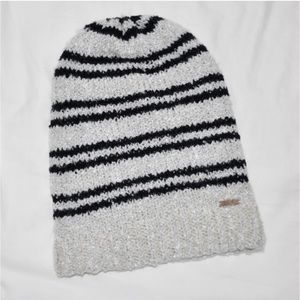 Free People Slouch Beanie Hat in Black and Silver